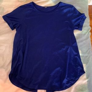 Lululemon royal blue tie back s/s tee shirt